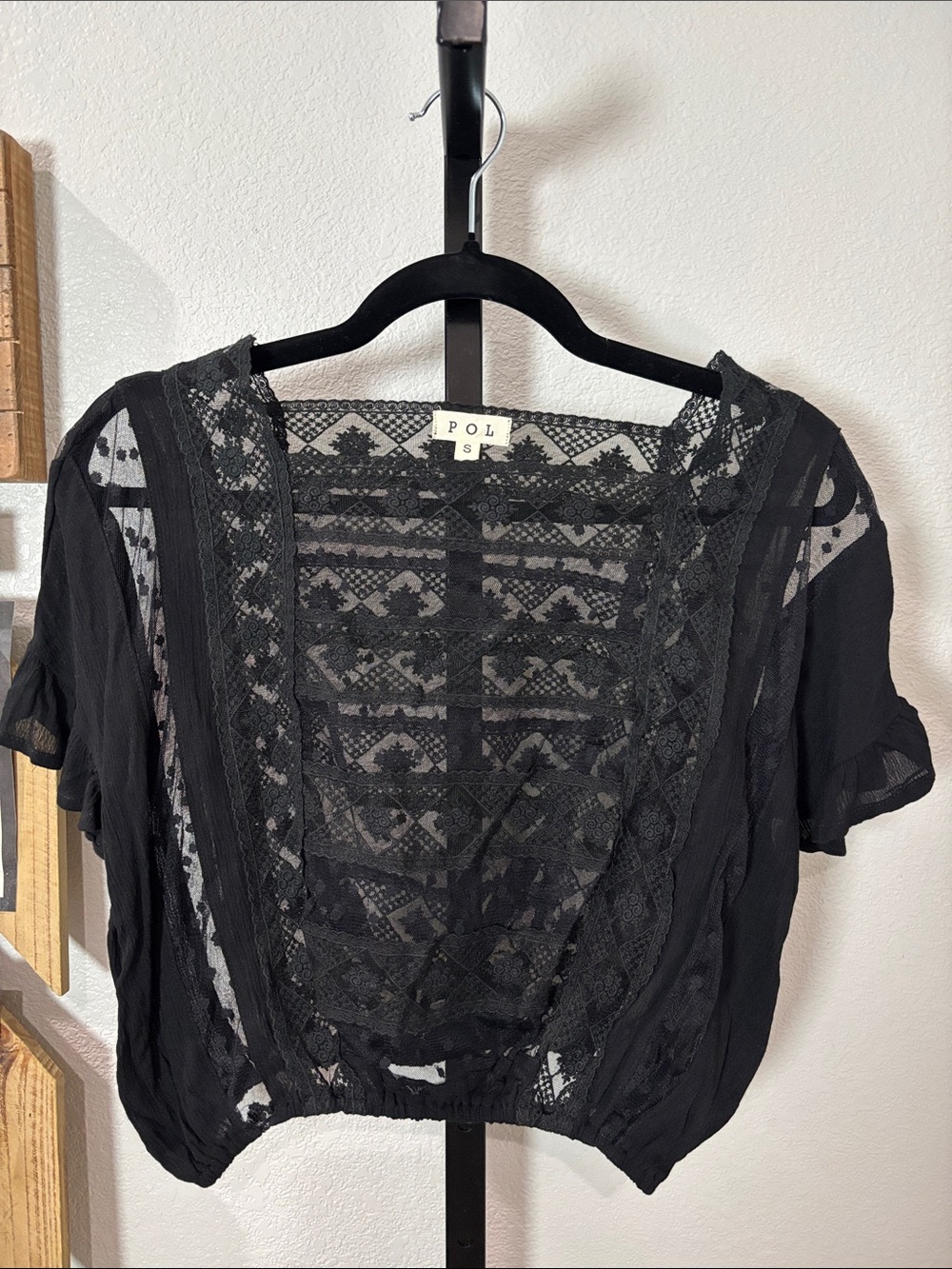 POL Black Lace Bolero Crop Top 22pp 16L